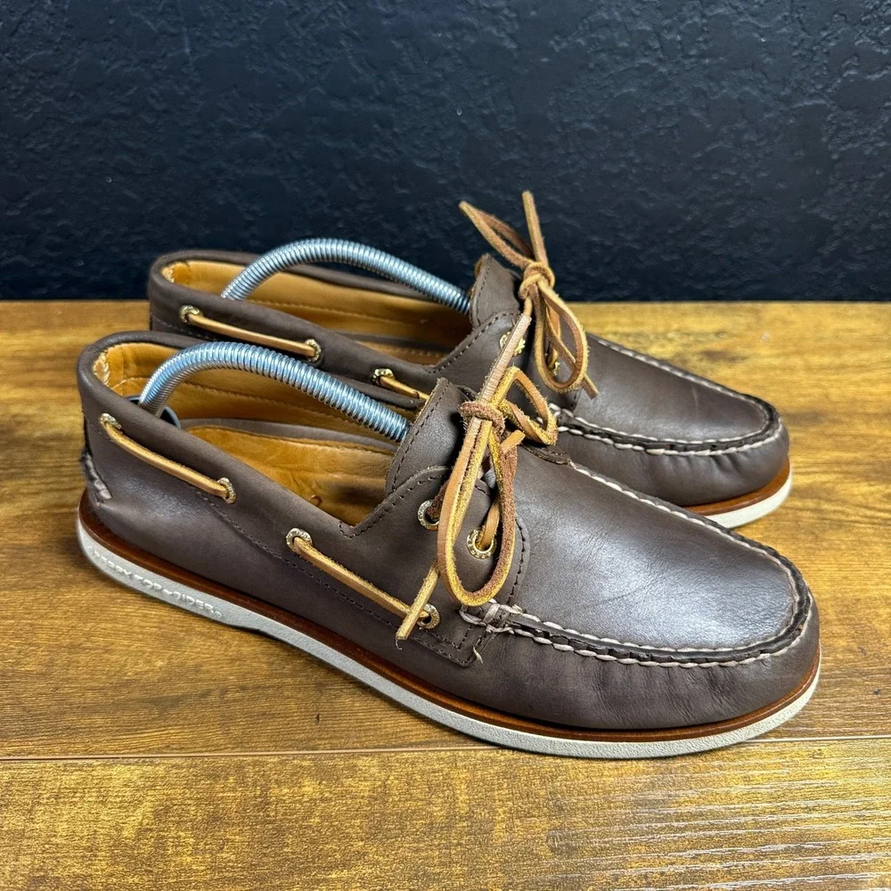 Sperry Gold Cup Authentic Original 0219493 Brown Leather Boat Shoes Mens 10 M